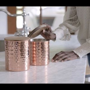 Uncommon James Hammered Copper Canister Set